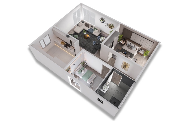 Çelik ev tasarımı Huzur Diyarı 72 m²