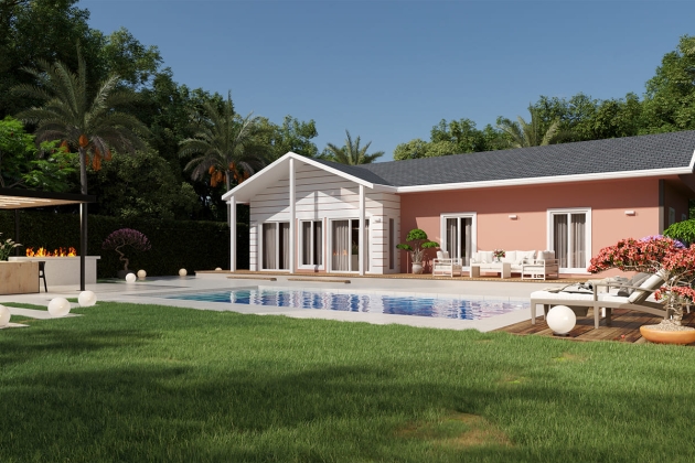 Diseño de interiores de casas de acero Horizonte 120 m²